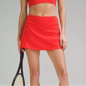 Lululemon Pace Rival Skirt Long Hot Heat Red